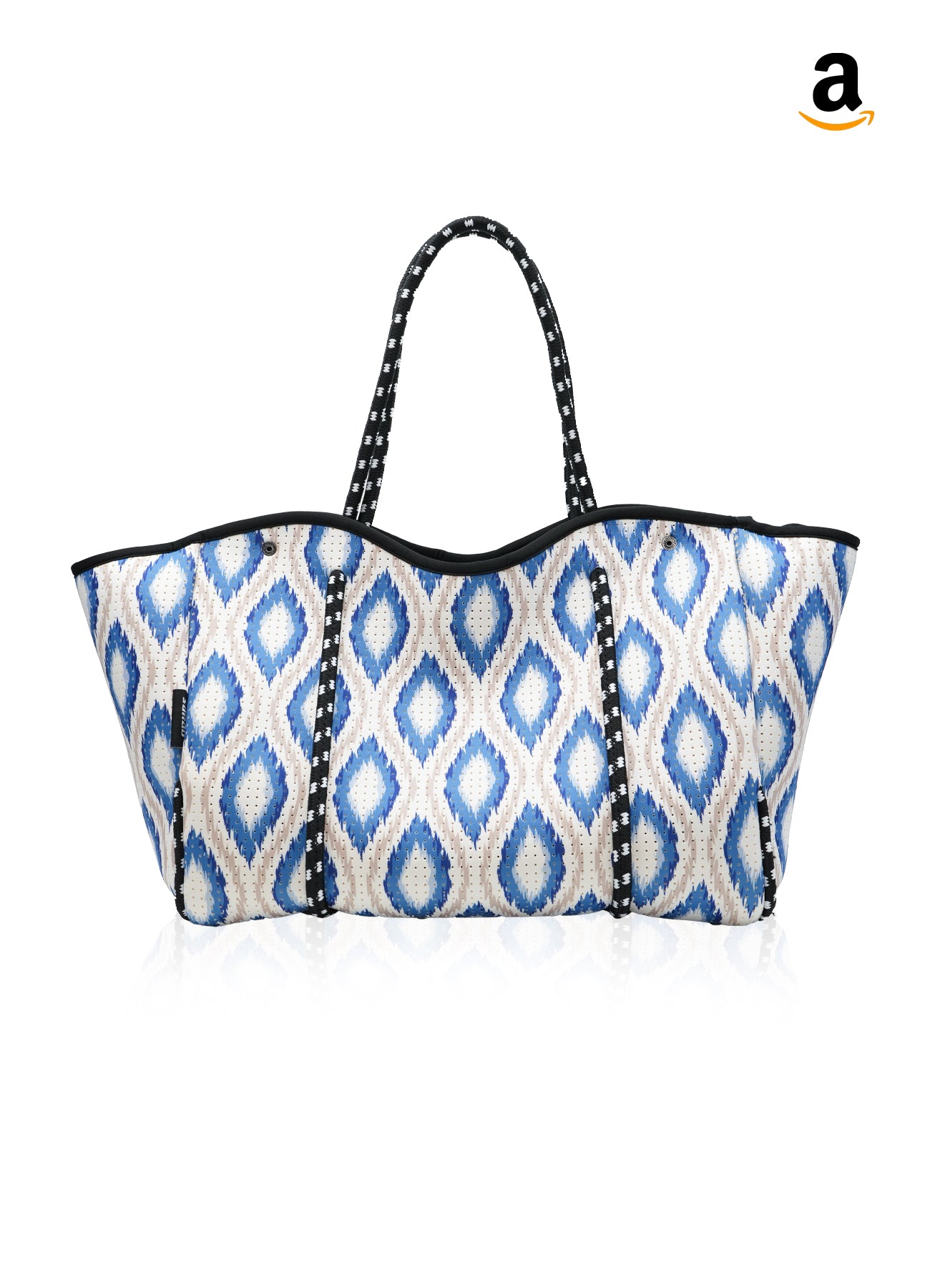 Neoprene Beach Bag – Large Tote for Women (Oceanic Diamond)