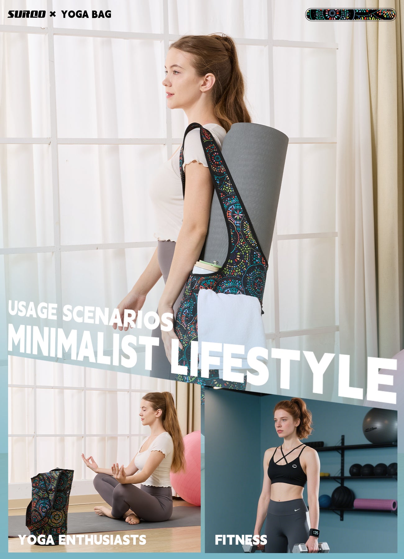 Yoga Mat Bag – Neoprene, Lightweight, Spacious Carrier (Cosmic Vibe)