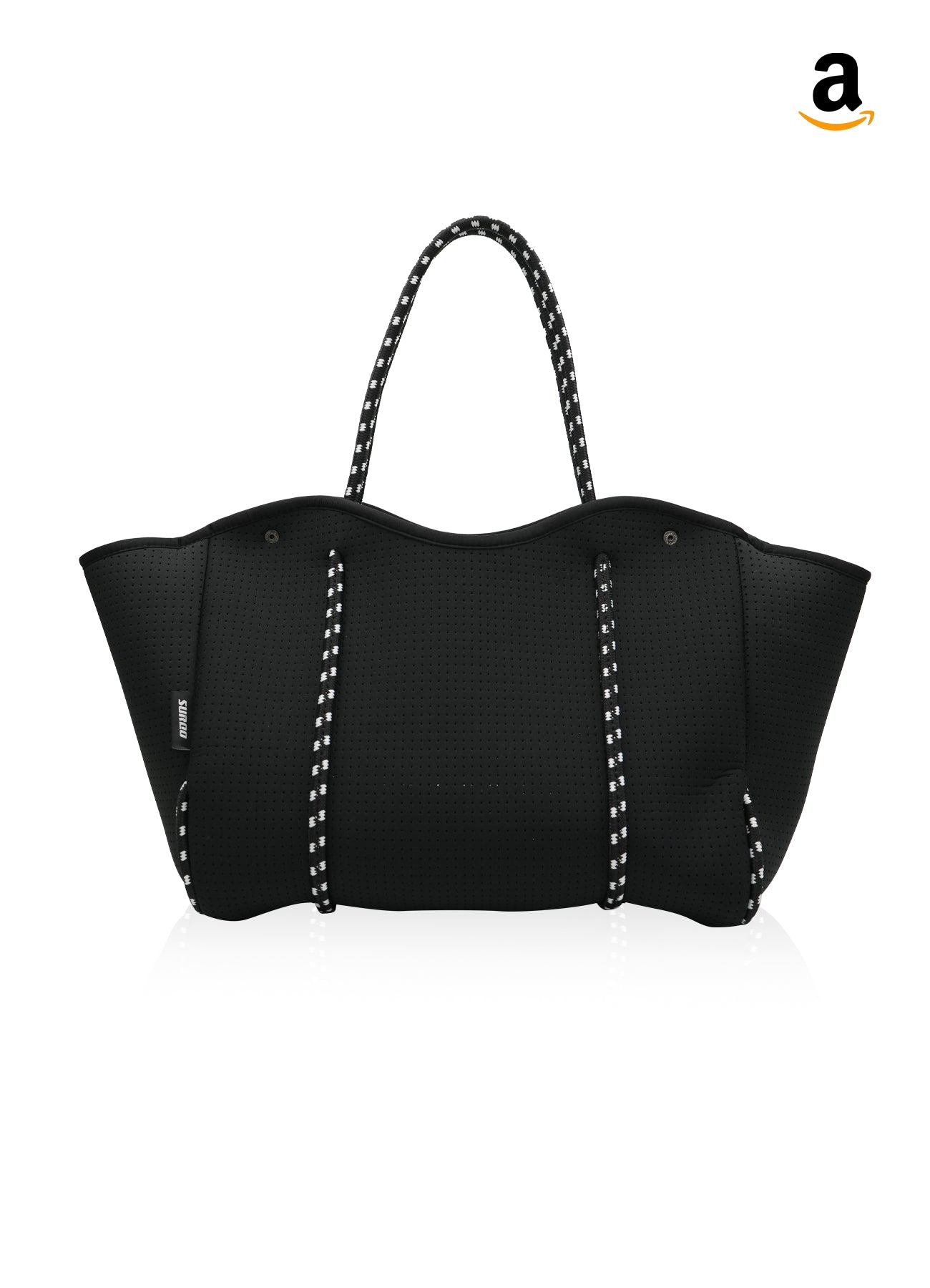 Neoprene Beach Bag – Large Tote for Women (Obsidian Black)